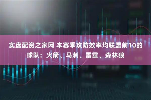实盘配资之家网 本赛季攻防效率均联盟前10的球队：火箭、马刺、雷霆、森林狼
