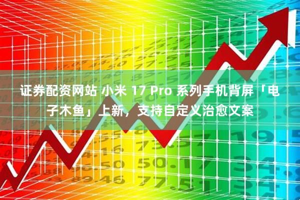 证券配资网站 小米 17 Pro 系列手机背屏「电子木鱼」上新，支持自定义治愈文案
